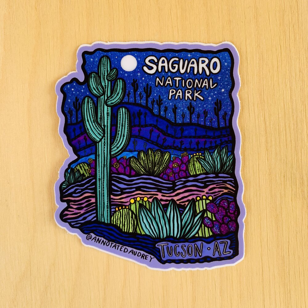Saguaro National Park Arizona Outline Sticker