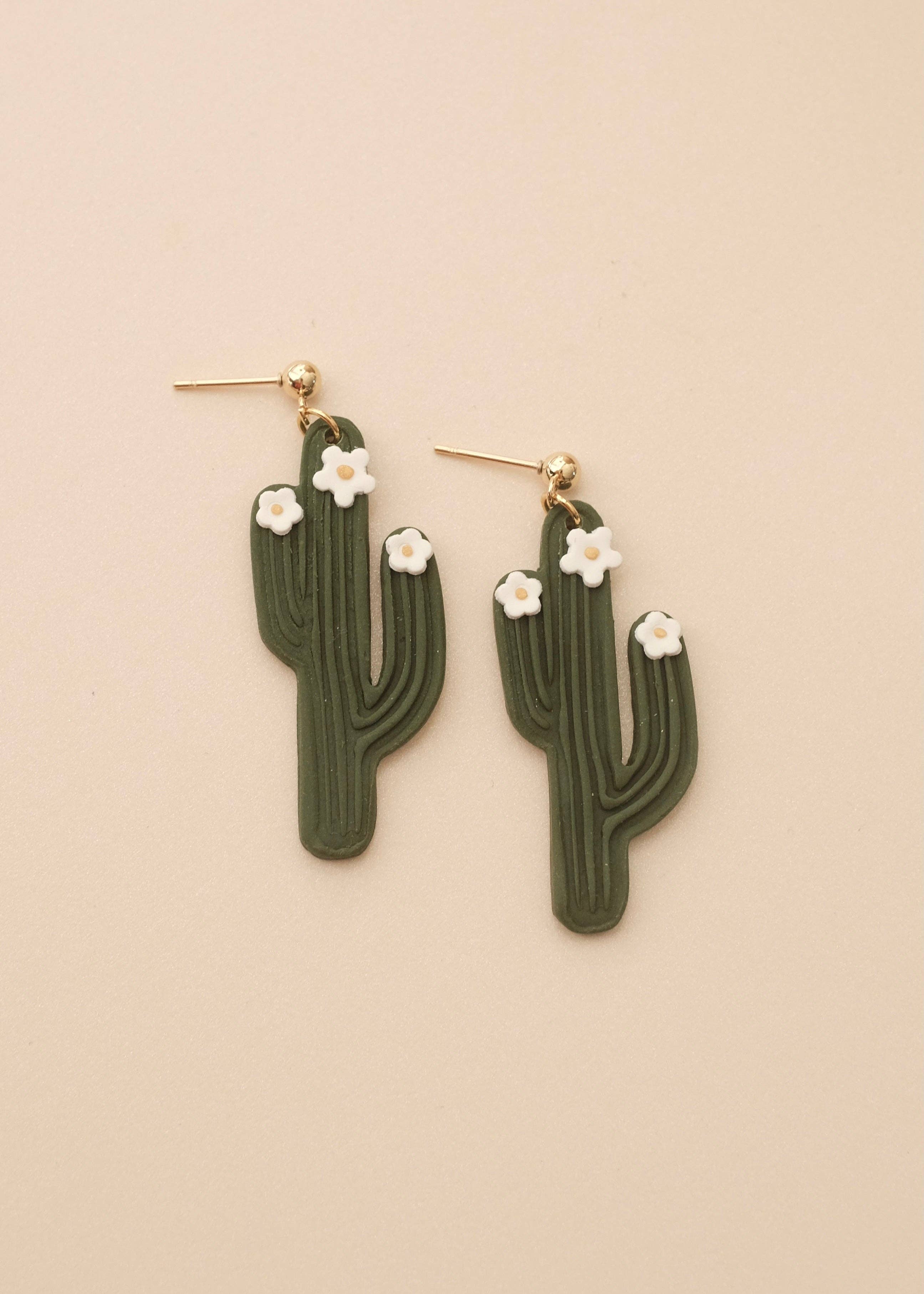 Saguaro Blossom Clay Earrings