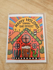 Happy Holidays Gingerbread House Greeting Card
