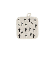 White and Black Saguaro Pot Holder, Father's Day Gift, Fourt