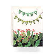 Cactus Pennant Holiday Greeting Card: Single Card