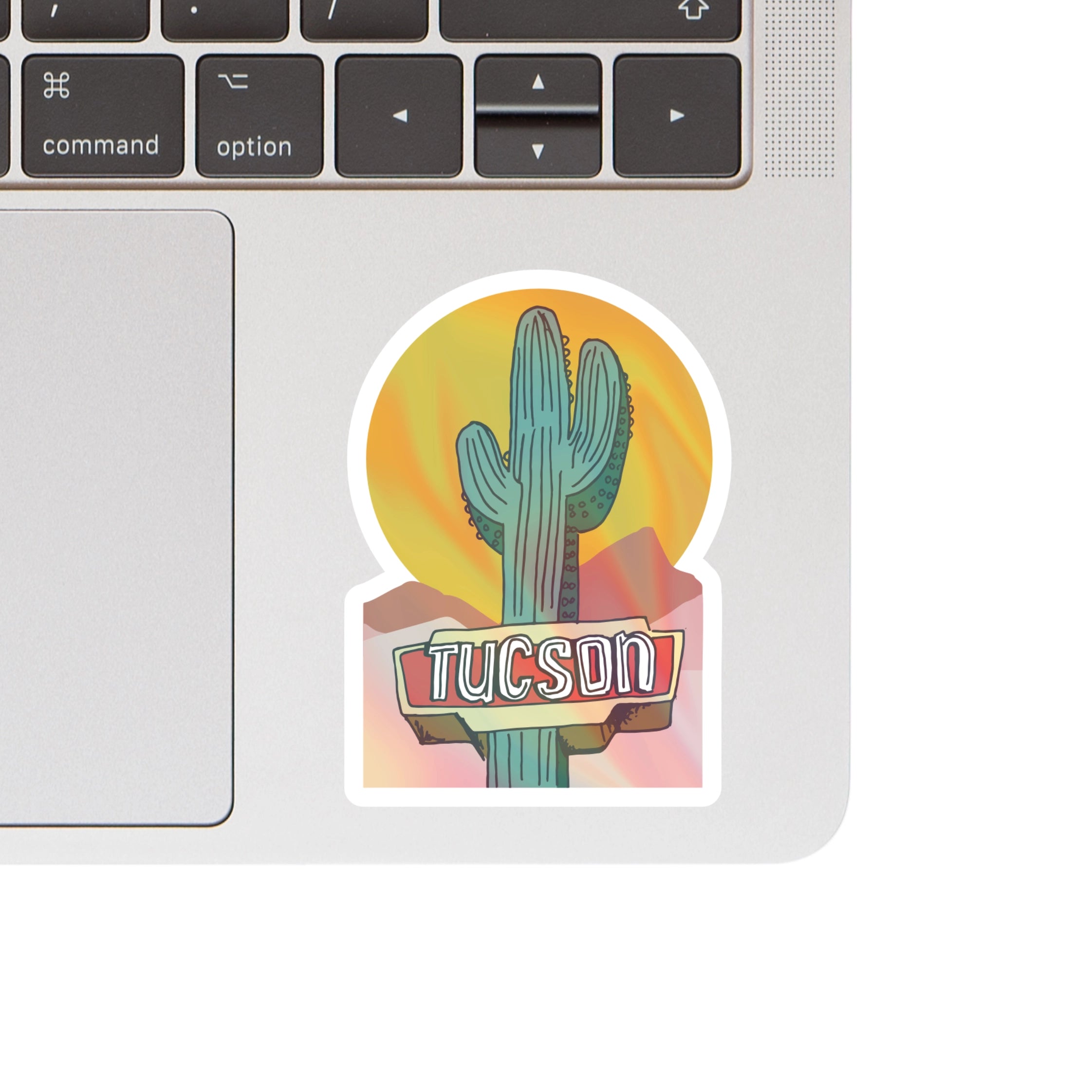 Tucson Saguaro Neon Sign Holographic Sticker