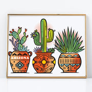 (C) 3 Potted Cactus Art Print