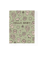 Western Sketch Hello Baby Greeting Card
