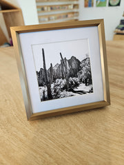 (C) Framed Print - 4x4 Gold Metal