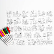 Silicone Reusable Coloring Mat & Markers Desert Animals ABC
