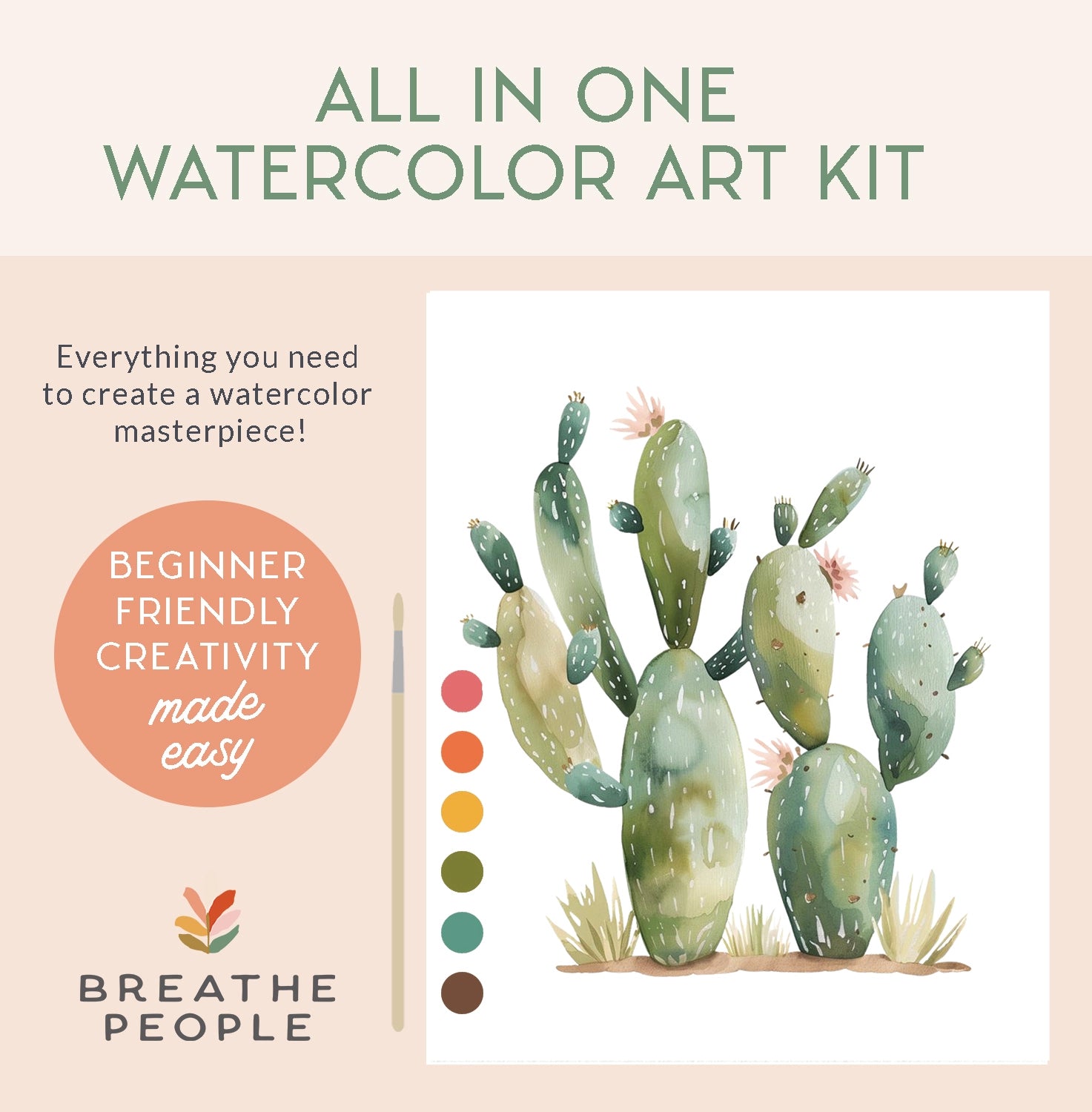 Desert Cactus All-In-One Beginner Watercolor Kit