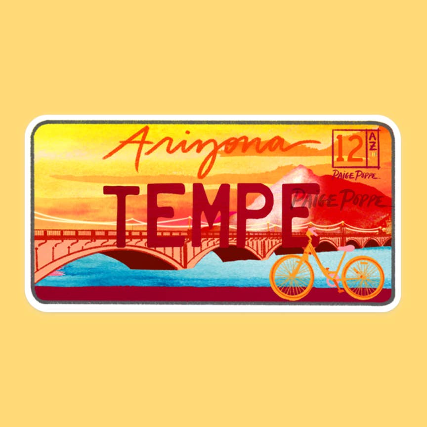 Tempe License Plate Diecut Sticker