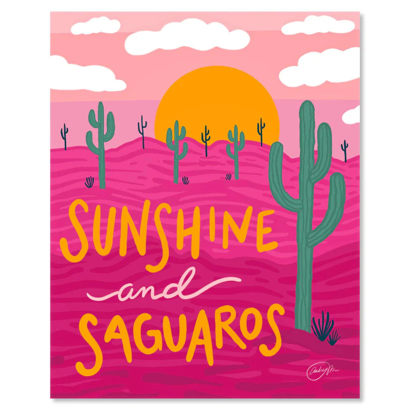 Sunshine and Saguaros Art Print