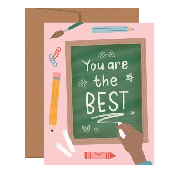 The Best Teacher Thank You Greeting Card
