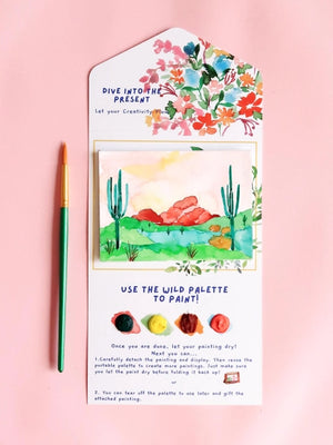 Cactus Desert Landscape Paint By Number DIY Watercolor Kit