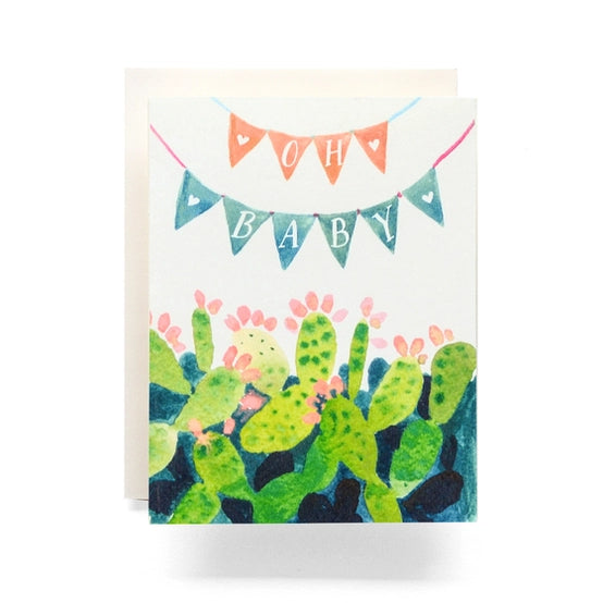 Cactus Pennant Baby Greeting Card