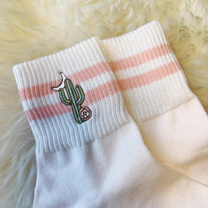 Cactus Embroidered Socks