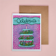 Celebrate Birthday Cake Greeting Card
