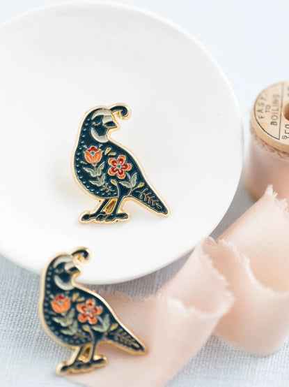 Desert Quail Enamel Pin