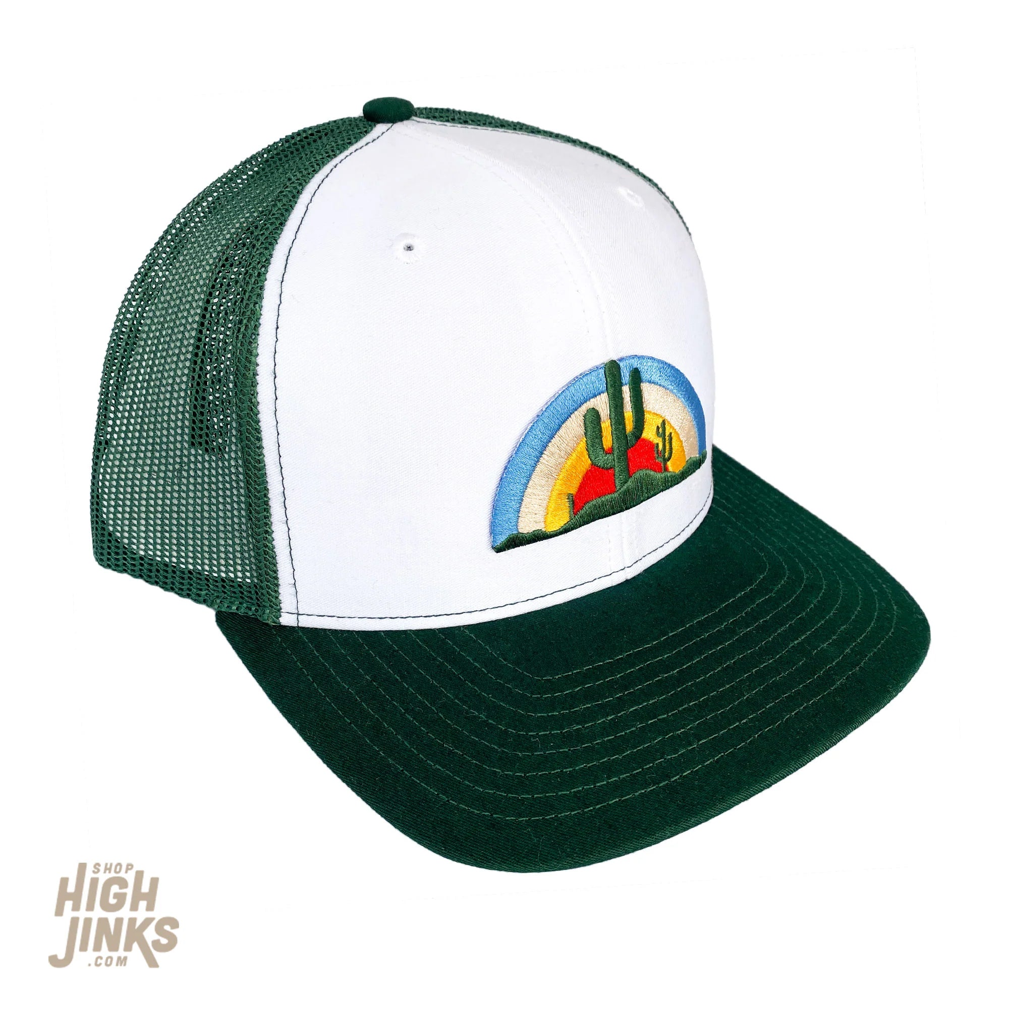 (C) Desert Rainbow Adult Hat | Dark Green
