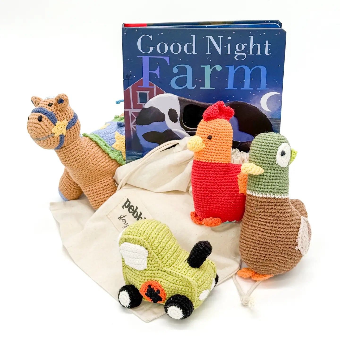 Story Sack: Good Night Farm Book & Crochet Toy Gift Set