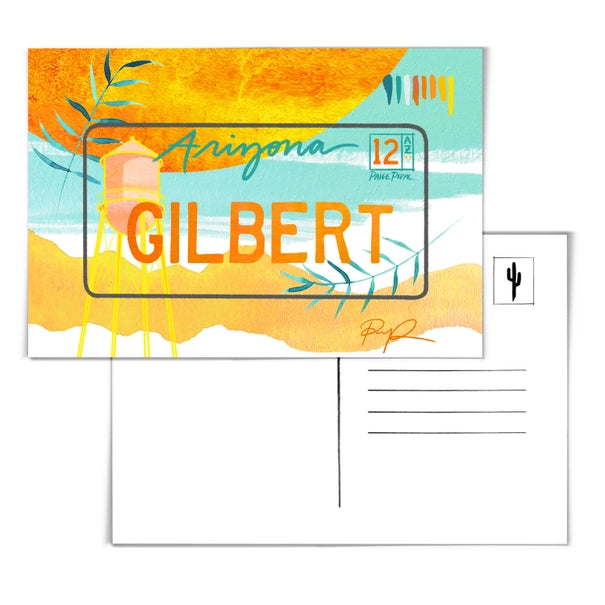 Gilbert License Plate Postcard