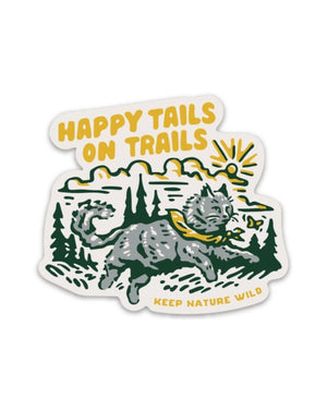 Happy Tails on Trails Cat Sticker