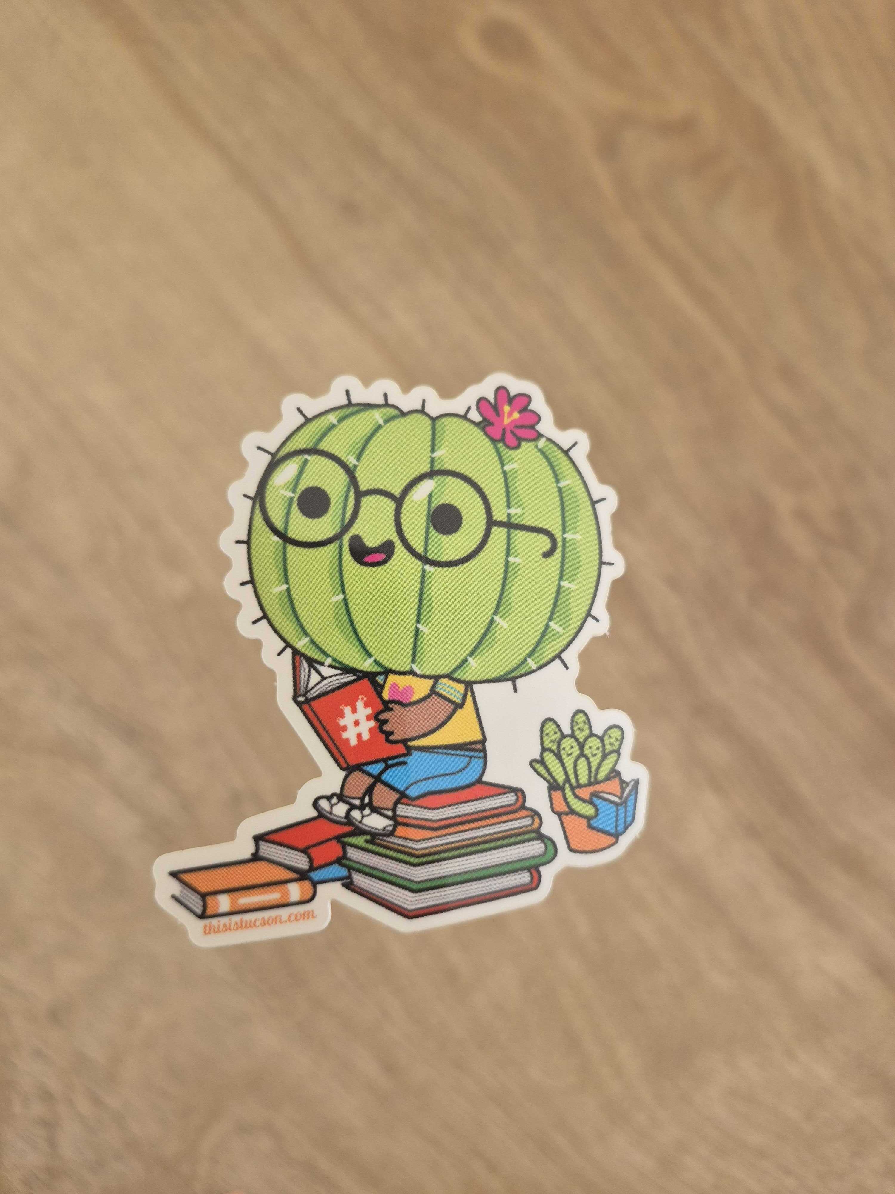 Cactus Reader Sticker