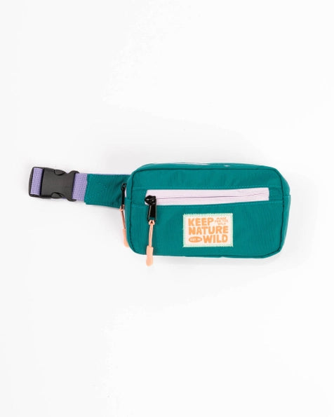 Keep Nature Wild Kid's Fanny Pack | Teal/Lavender