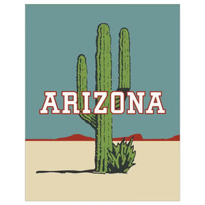 Square Arizona Cactus Magnet