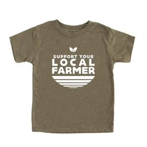 Support Your Local Farmer Kid's Shirt | Olive