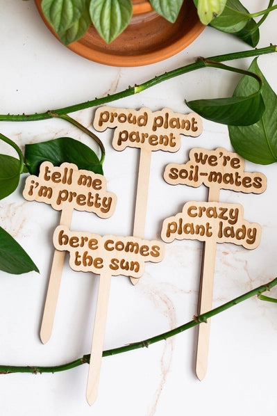 Retro Funny Wooden Plant Markers