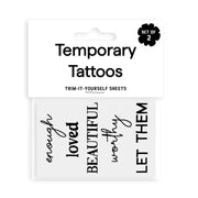 Affirmation Temporary Tattoos