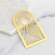 Brass Landscape Cactus Bookmark