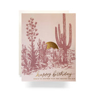Cactus Sunset Birthday Greeting Card