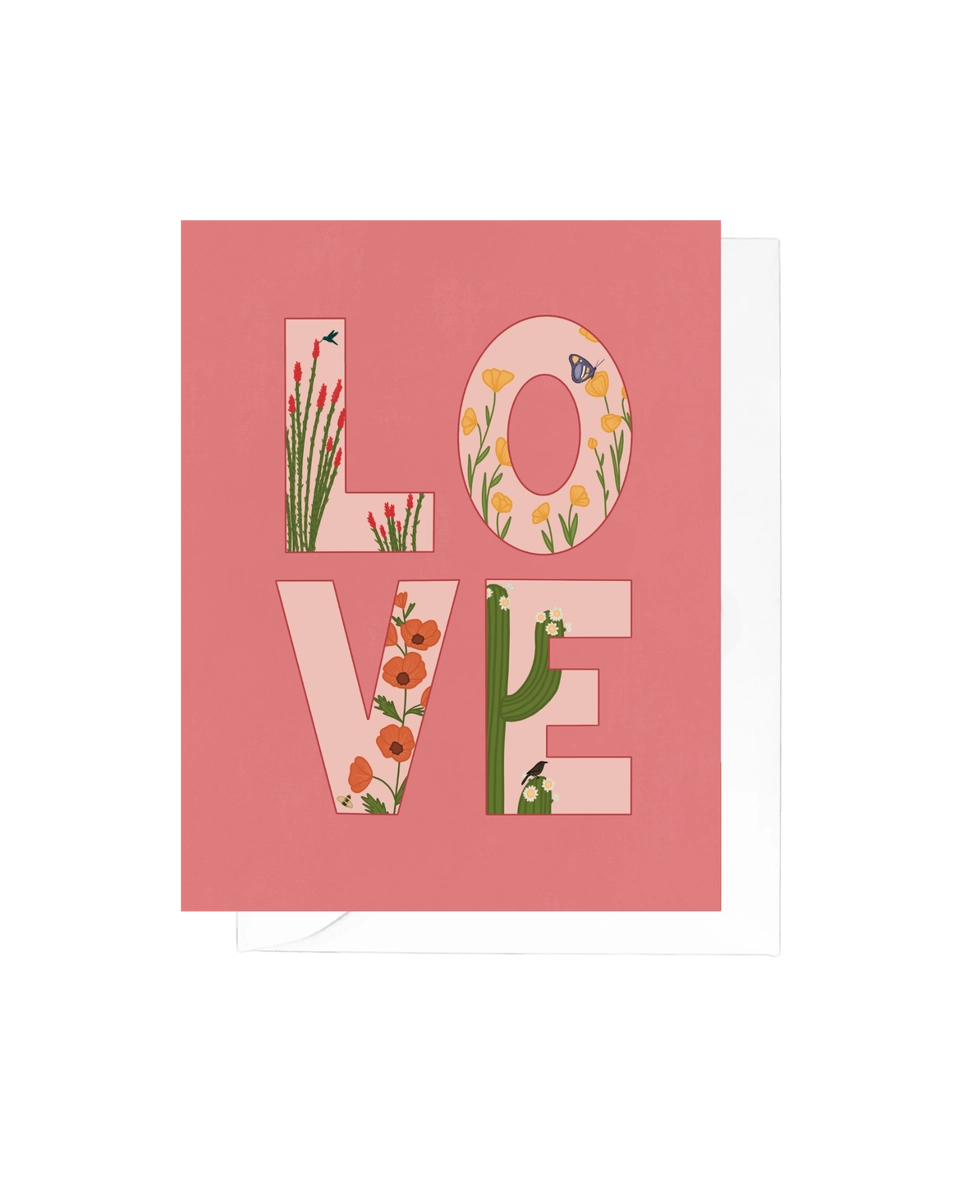 Desert Blooms Love Greeting Card