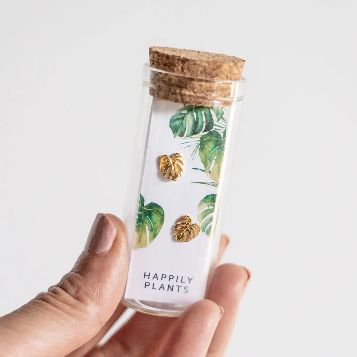 Monstera Earring Studs - 18k Gold, Plant Earrings
