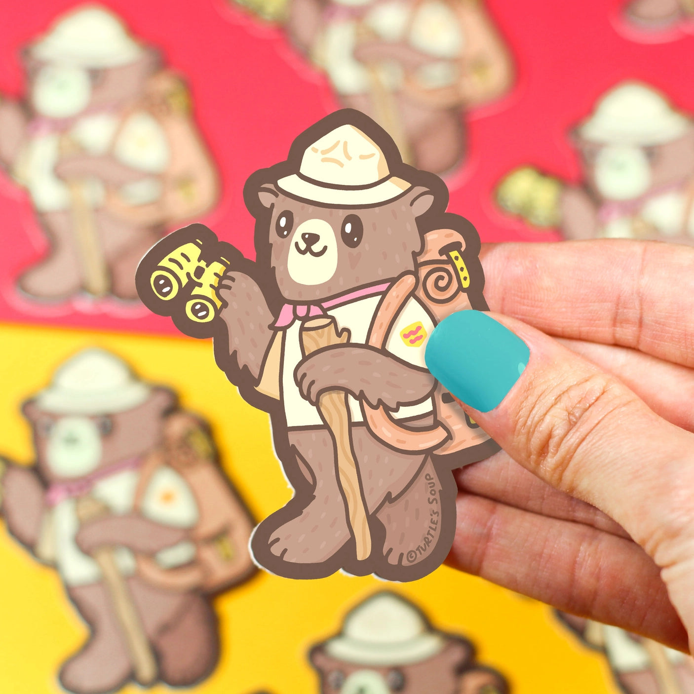 Hiking Bear Wild Nature Adventurer Sticker