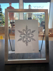 (C) Framed Snowflake Print - Metal
