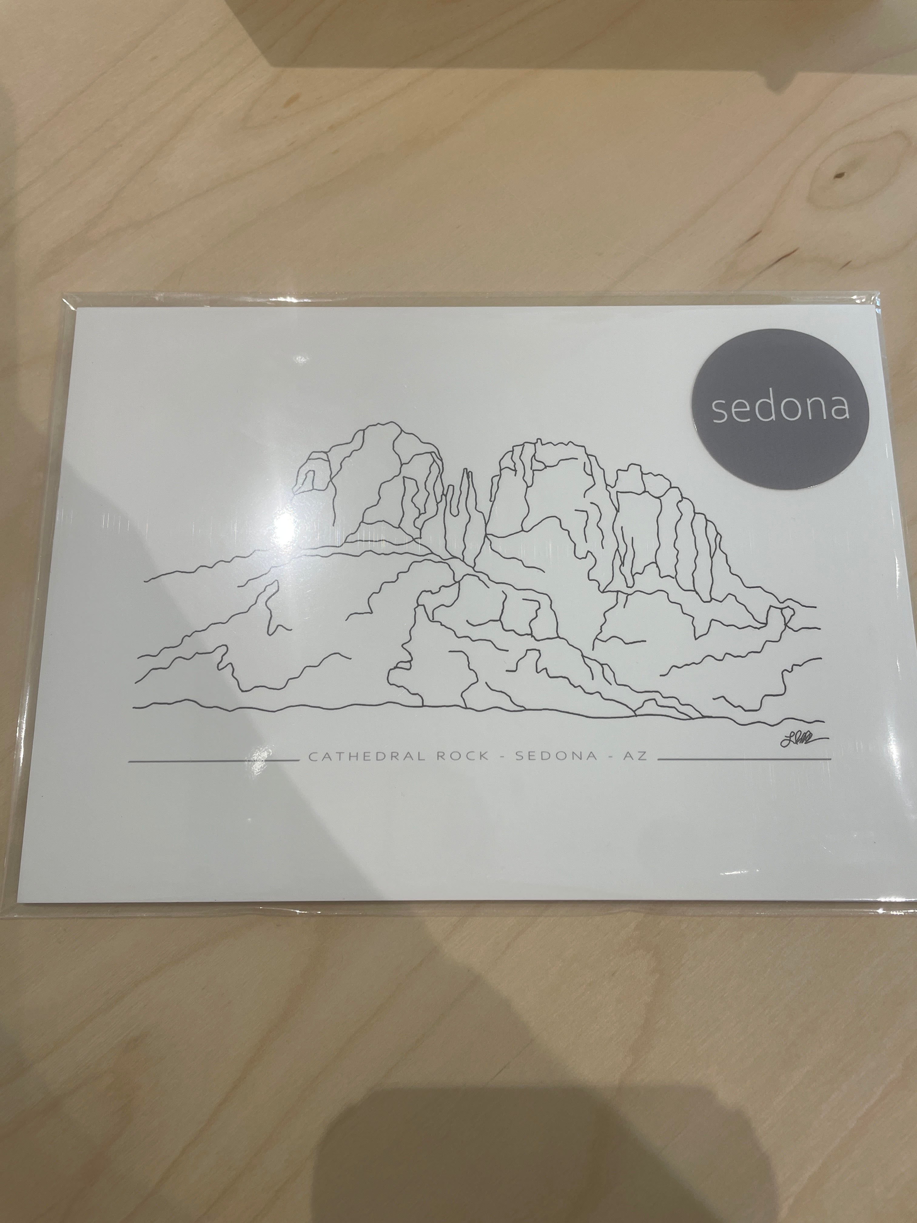 (C) 5x7 - Cathedral Rock Print - labeled