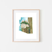 (C) AZ Blooming Saguaro Art Print