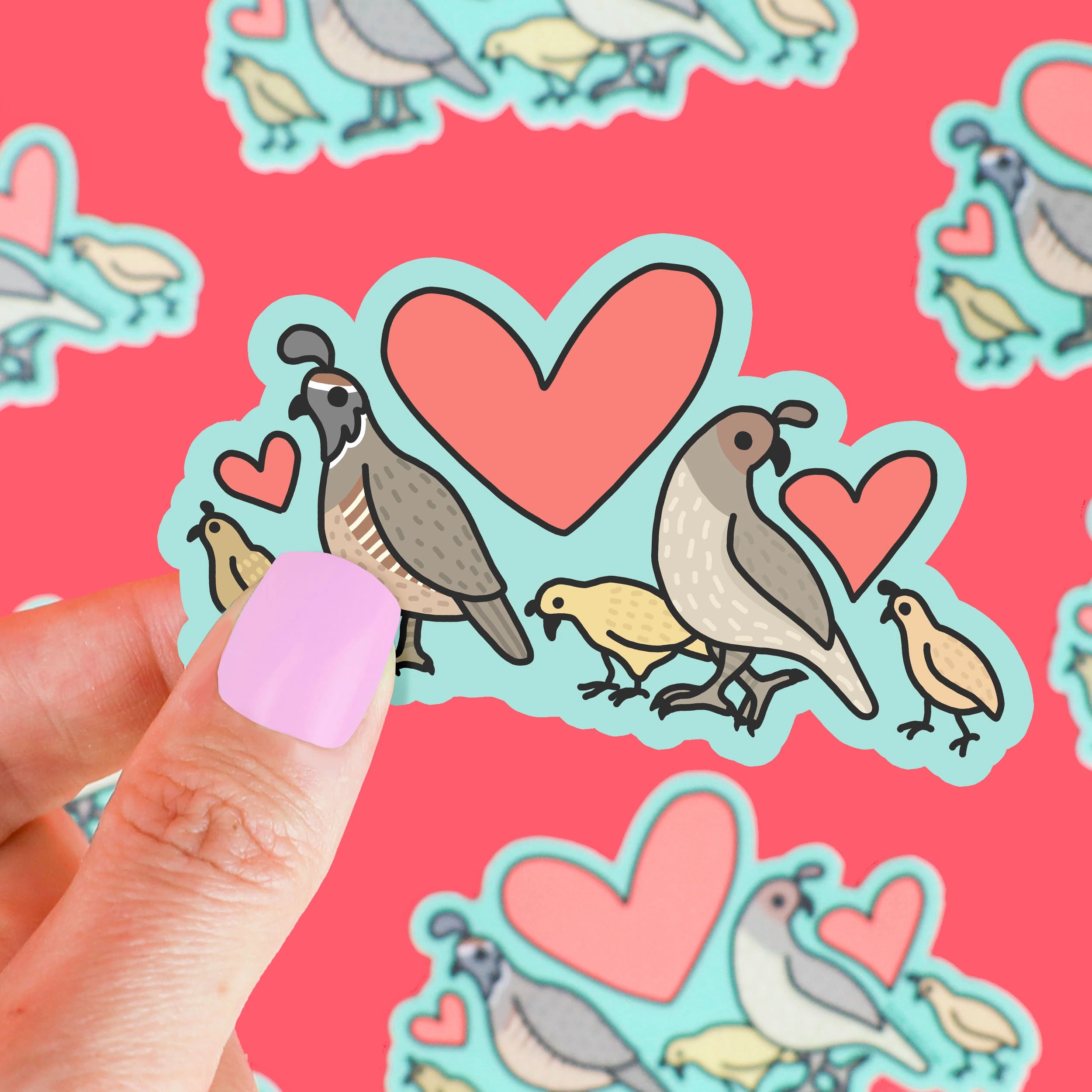 Gambel Quail Family Sticker