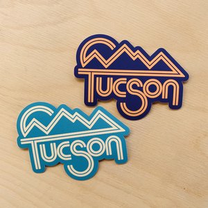 Teal/Yellow Tucson Sticker
