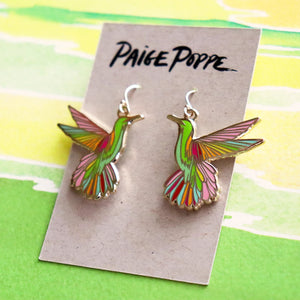 "Sunshine Hummingbird" Earrings