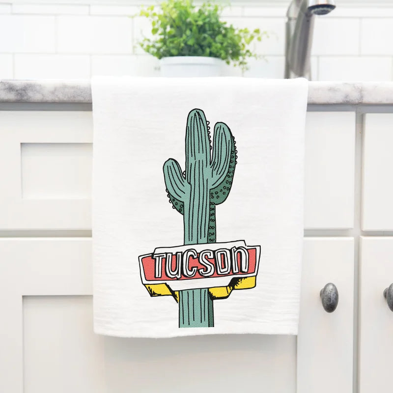 Tucson Neon Saguaro Tea Towel