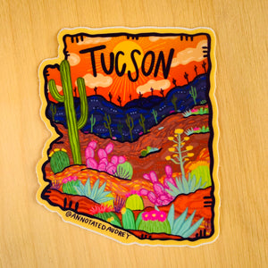 Orange AZ Outline Tucson Sticker