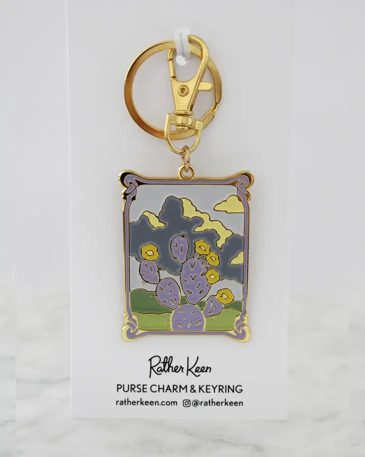 Prickly Pear Keychain or Purse Charm