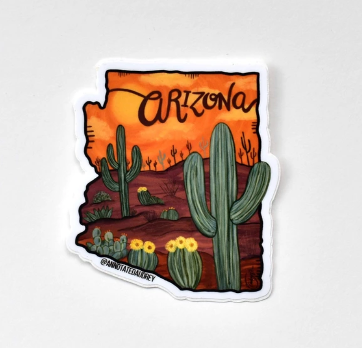 Orange Arizona Outline Sticker