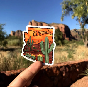 Orange Arizona Outline Sticker