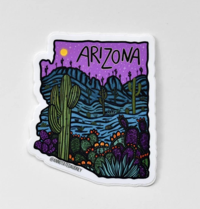 Purple Arizona Outline Sticker