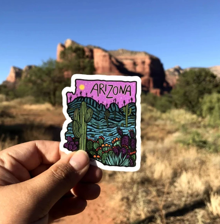 Purple Arizona Outline Sticker