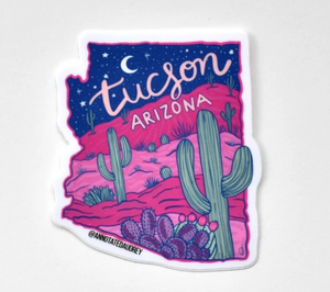 Pink AZ Outline Tucson Sticker
