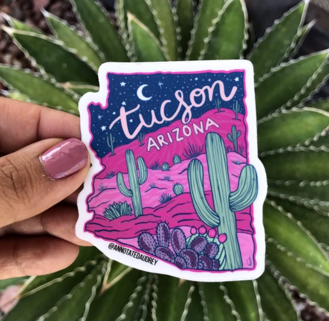 Pink AZ Outline Tucson Sticker