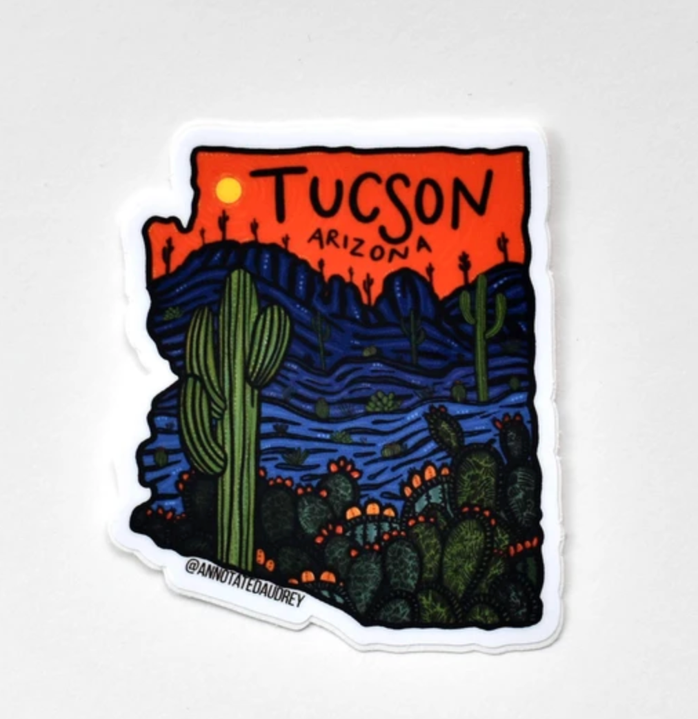 Red AZ Outline Tucson Sticker